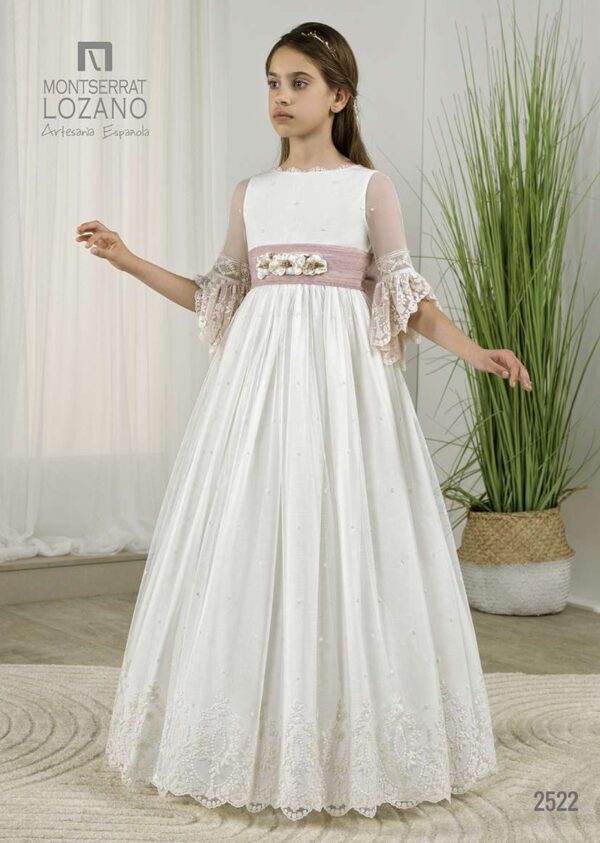 vestido de comunión Montserrat Lozano 2522  talla 10 años.
