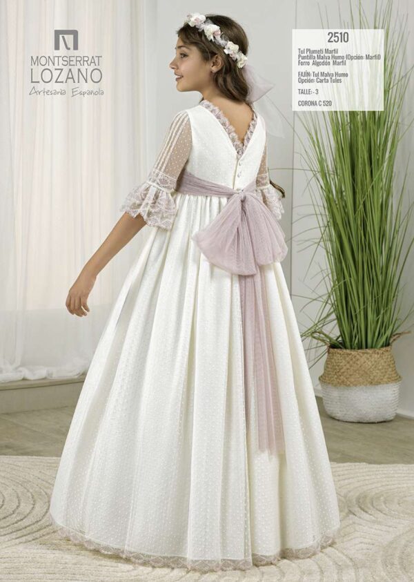 vestido Montserrat Lozano 2510tull plumeti - Imagen 2