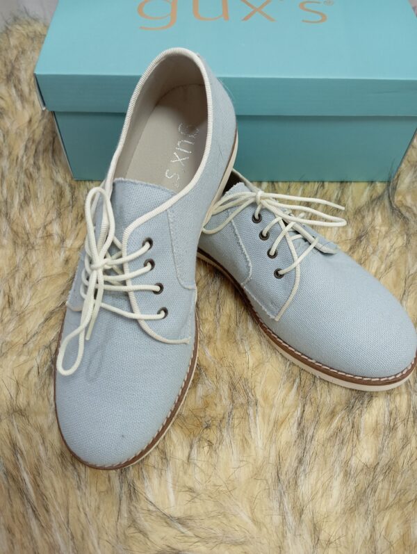 zapato Blucher ceremonia lino celeste talla 35